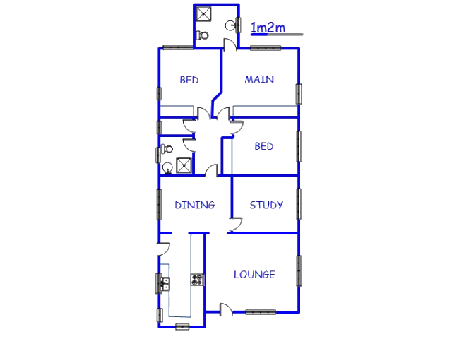 Floor plan of the property in Laudium