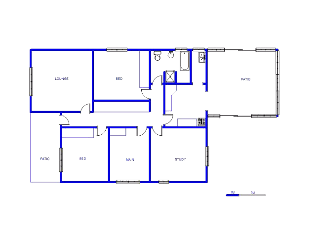 Floor plan of the property in Pienaarspoort