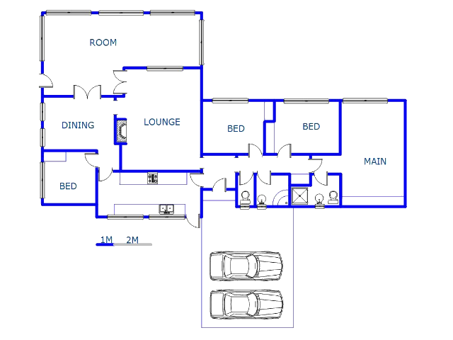 Floor plan of the property in Kloof 