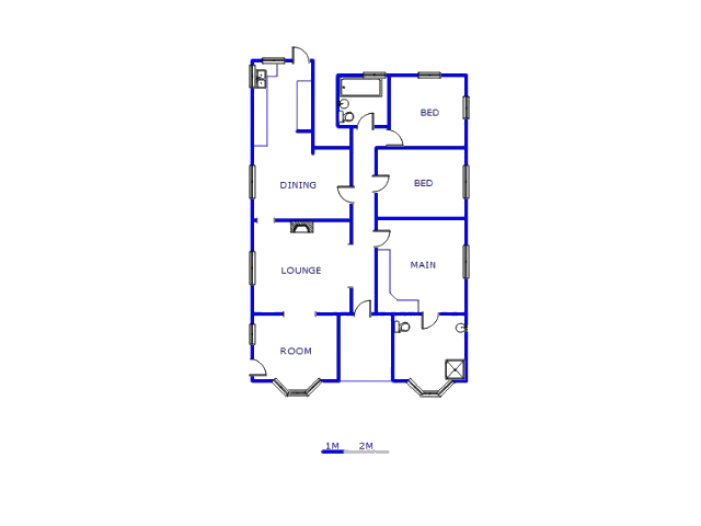 Floor plan of the property in Malvern - JHB