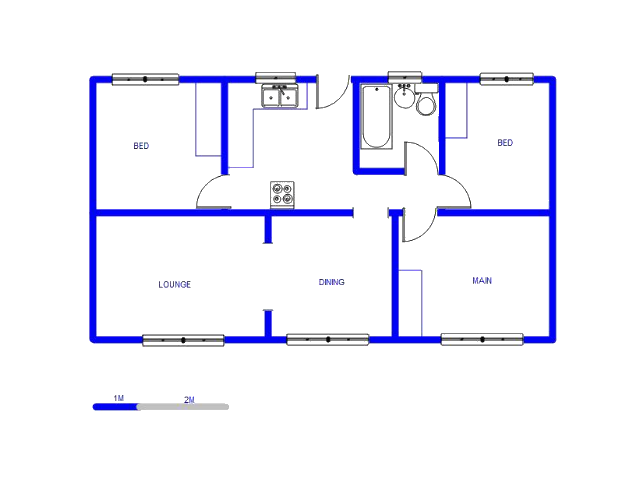 Floor plan of the property in Soshanguve