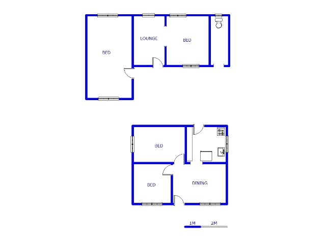 Floor plan of the property in Moletsane