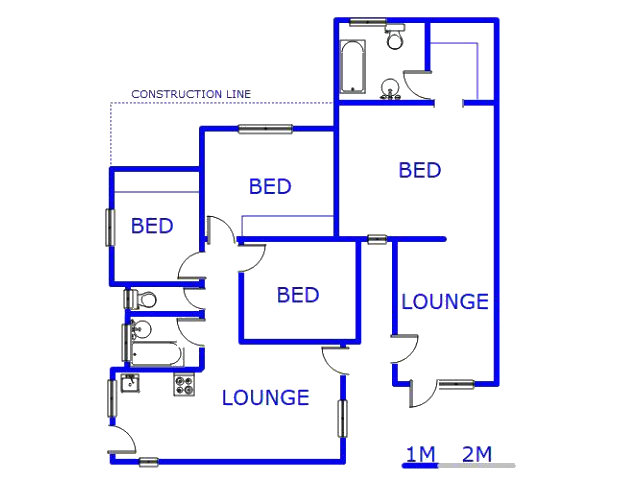 Floor plan of the property in Roodekop