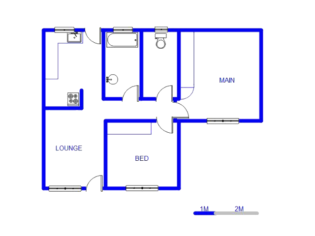 Floor plan of the property in Geelhoutpark