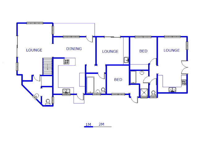 Floor plan of the property in Lakeside (Capetown)