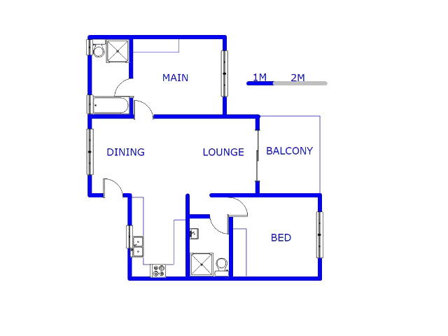 Floor plan of the property in Roodepoort