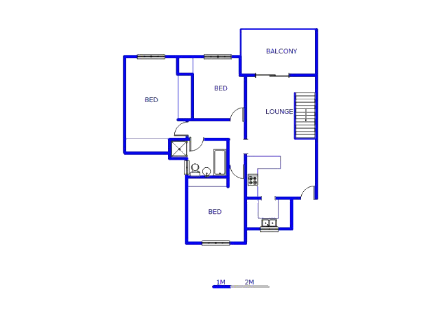 Floor plan of the property in Johannesburg North