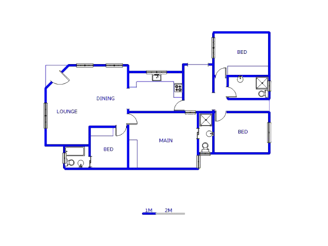 Floor plan of the property in Mofolo Central