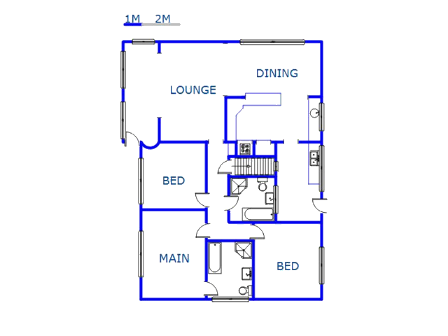 Floor plan of the property in Glenmore (KZN)