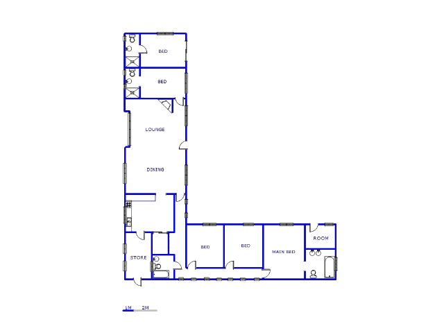 Floor plan of the property in Pretoria Rural