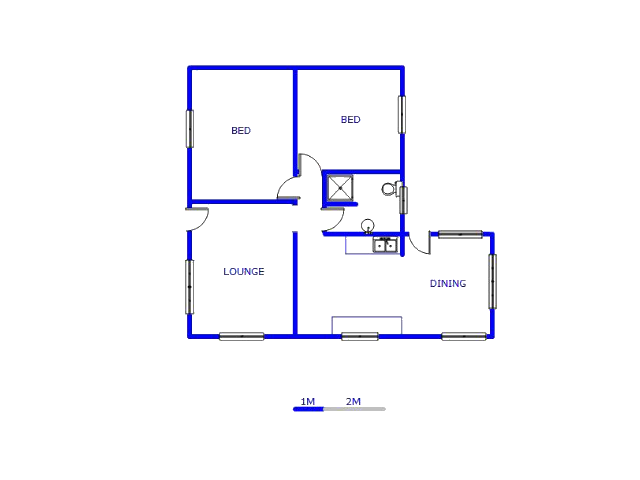 Floor plan of the property in Gelvandale