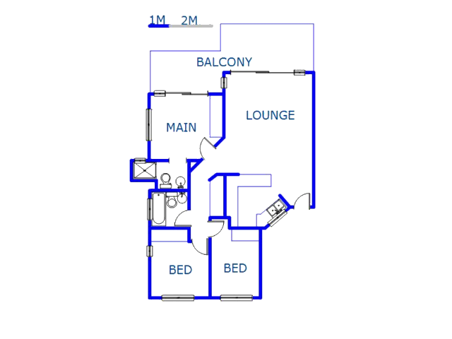 Floor plan of the property in Palmiet