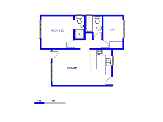 Floor plan of the property in Strubensvallei
