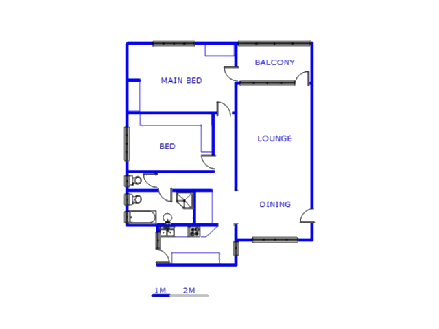 Floor plan of the property in Illovo