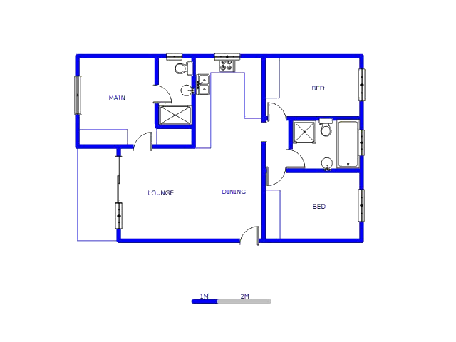 Floor plan of the property in Modderfontein