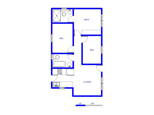 Floor plan of the property in Watervalspruit