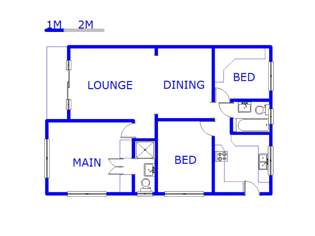 Floor plan of the property in Crossmoor