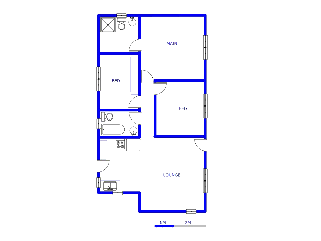 Floor plan of the property in Watervalspruit