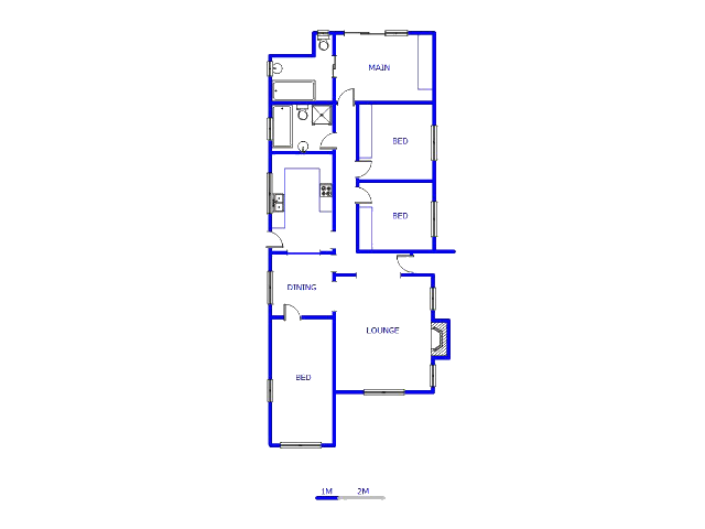 Floor plan of the property in Kraaifontein