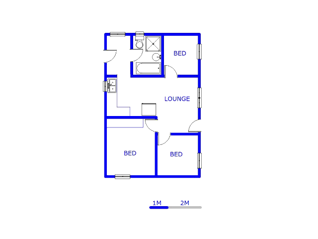 Floor plan of the property in Glen Ridge (Gauteng - West)