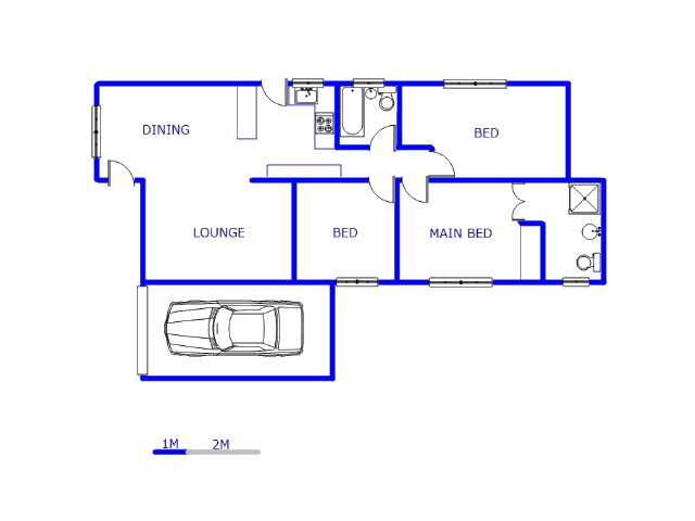 Floor plan of the property in Lakeside - (Vereeniging)