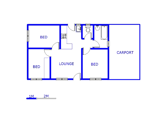 Floor plan of the property in Witpoortjie