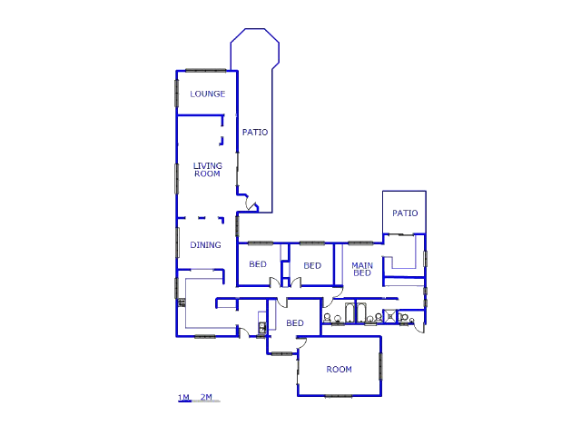 Floor plan of the property in Rooihuiskraal
