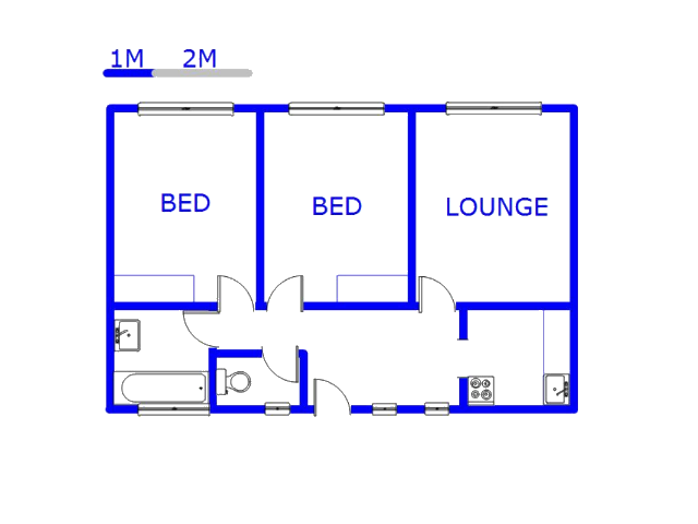 Floor plan of the property in Durban Central