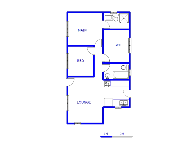 Floor plan of the property in Zandspruit