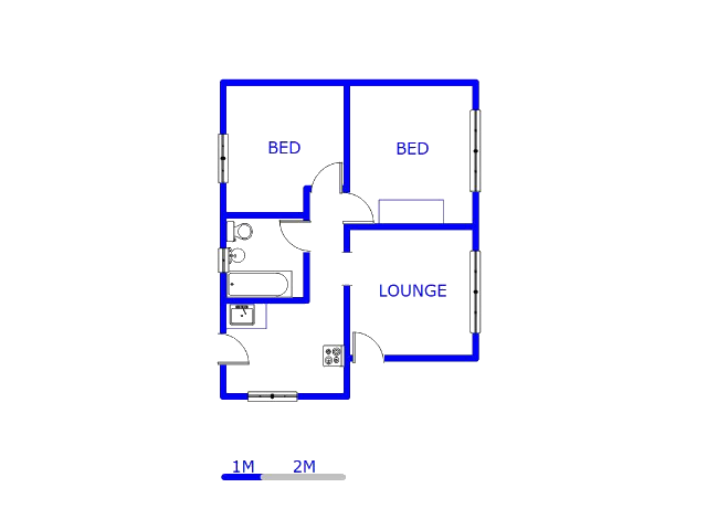 Floor plan of the property in Protea Glen