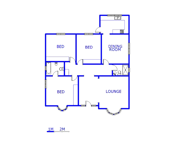 Floor plan of the property in Kensington - JHB