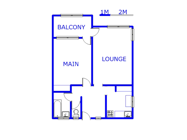 Floor plan of the property in Bulwer (Dbn)