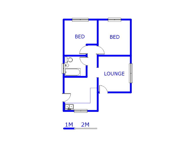 Floor plan of the property in Protea Glen