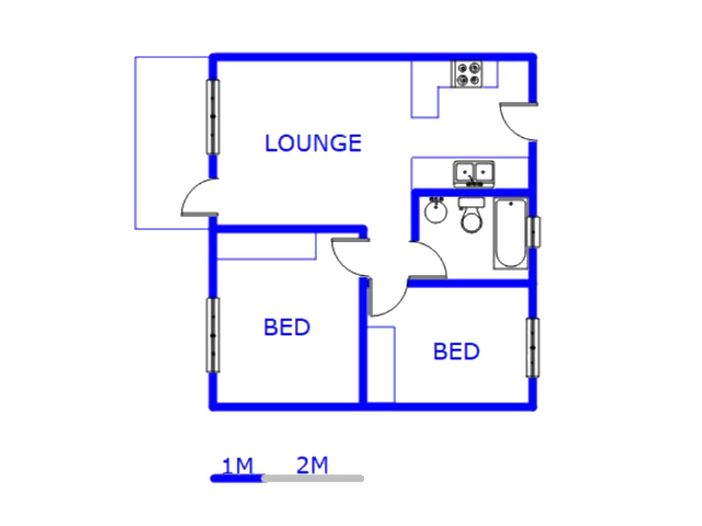 Floor plan of the property in Heuweloord