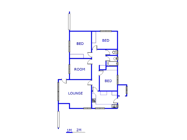 Floor plan of the property in Vanderbijlpark