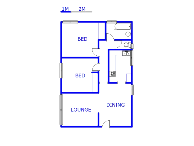 Floor plan of the property in Pinetown 