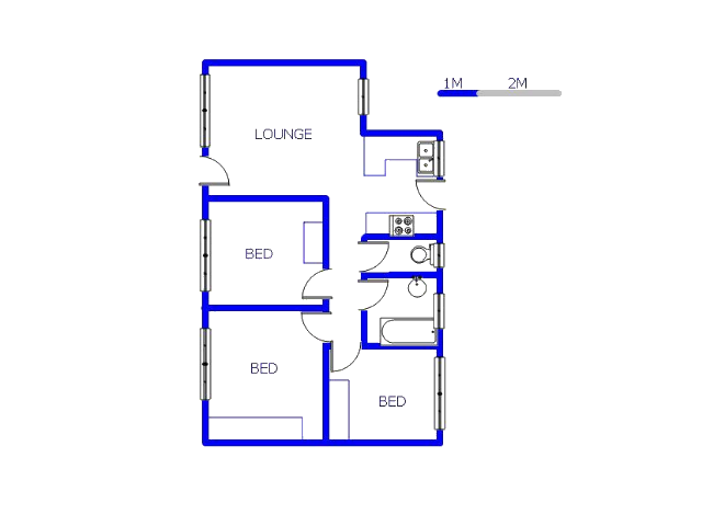 Floor plan of the property in Vanderbijlpark