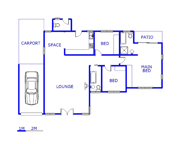 Floor plan of the property in Elandspoort