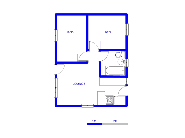 Floor plan of the property in Protea Glen