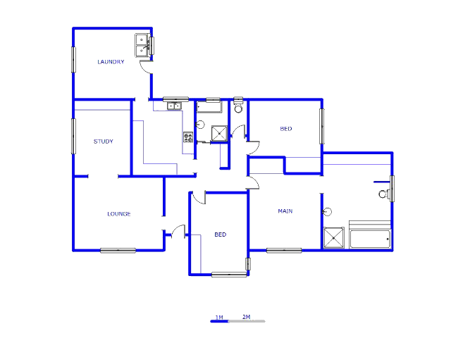 Floor plan of the property in Three Rivers