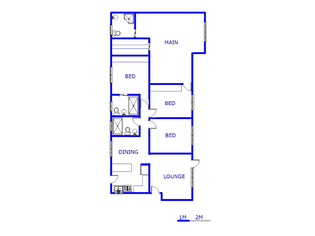 Floor plan of the property in Lenasia South