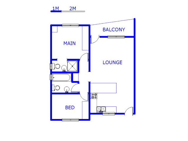 Floor plan of the property in Strubensvallei