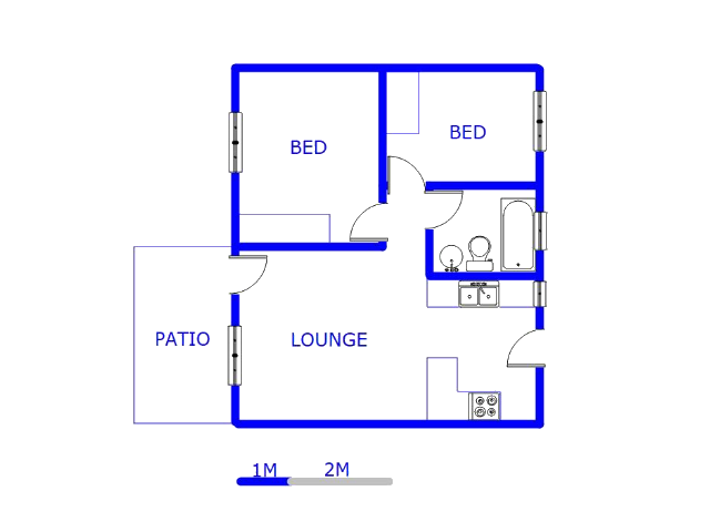 Floor plan of the property in Heuweloord