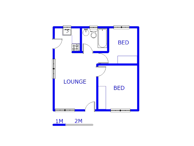 Floor plan of the property in Randfontein