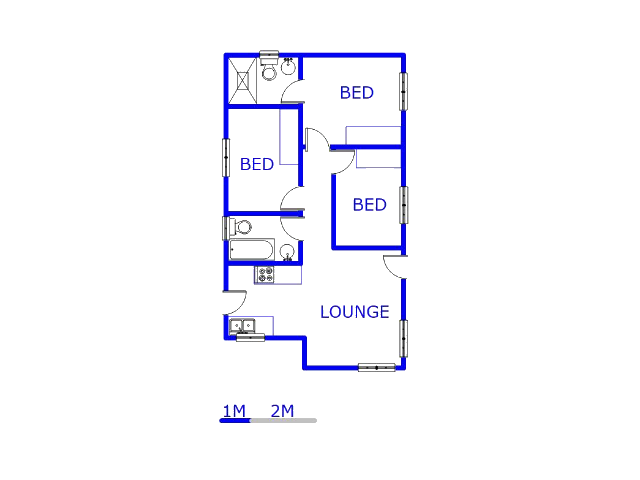 Floor plan of the property in Protea Glen