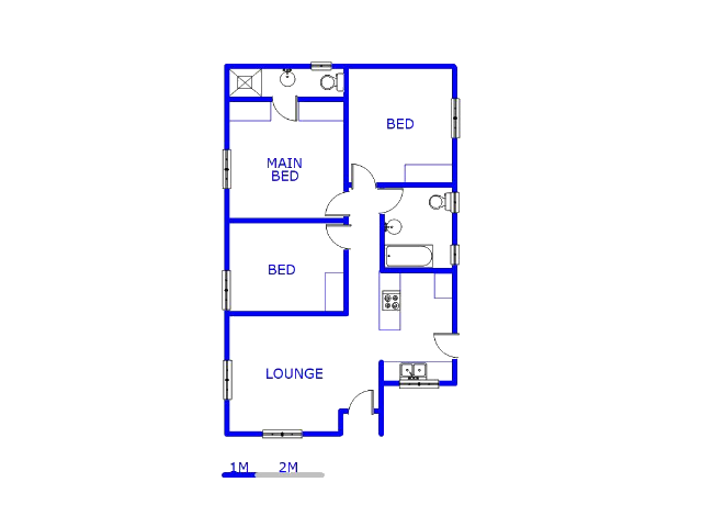 Floor plan of the property in Kosmosdal