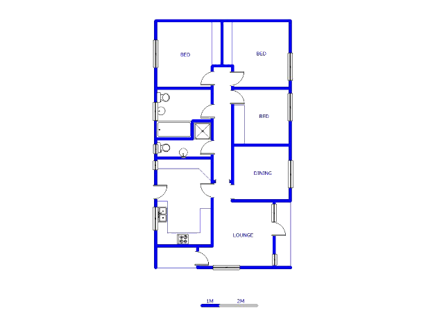 Floor plan of the property in Secunda