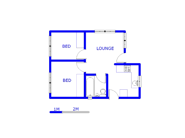 Floor plan of the property in Soshanguve