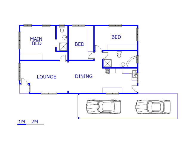 Floor plan of the property in Riverlea - JHB