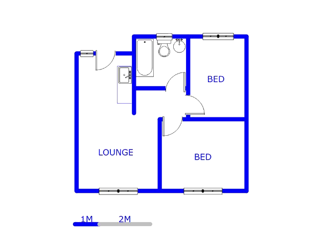 Floor plan of the property in Fleurhof